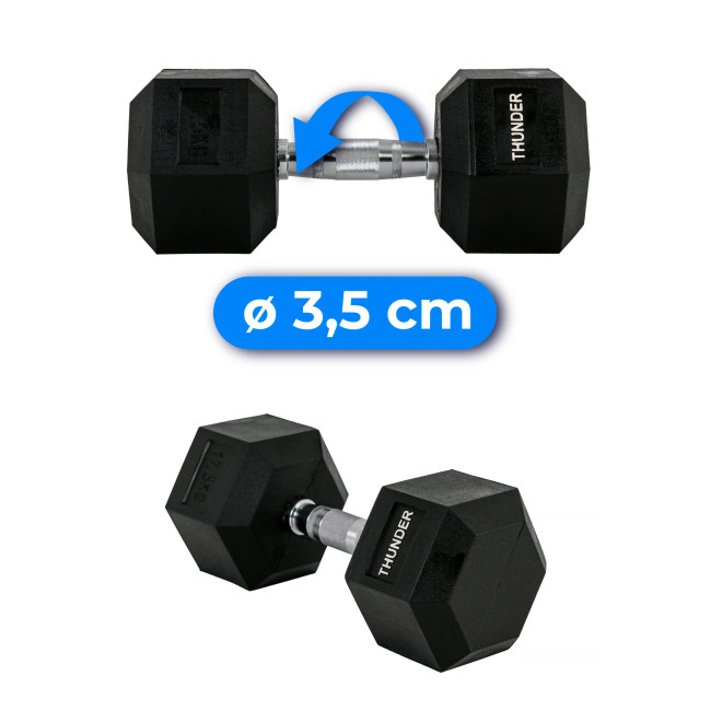 Гантель шестигранный THUNDER 17,5 кг