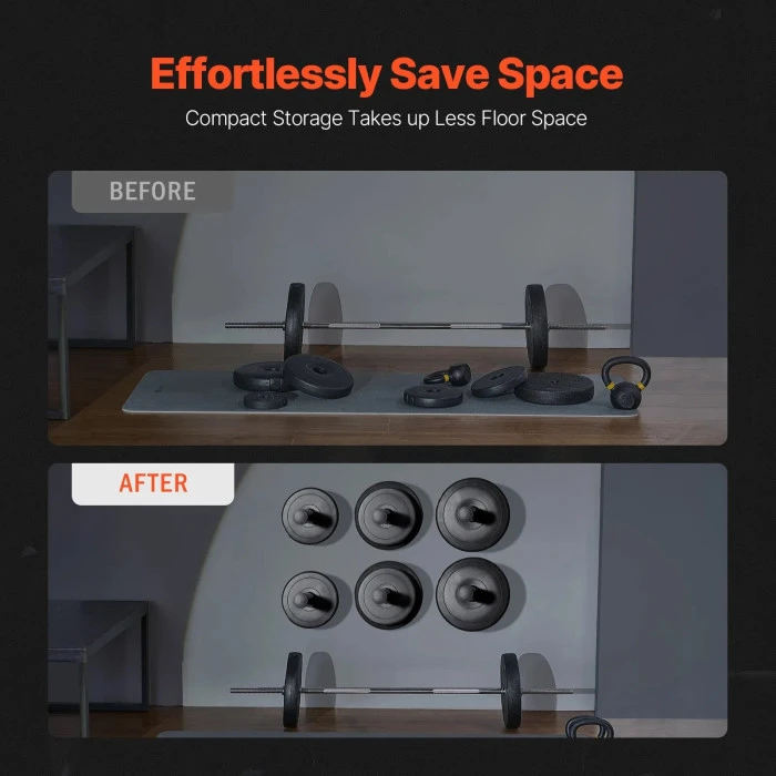 Настенный крепеж для весовых дисков VEVOR, черный