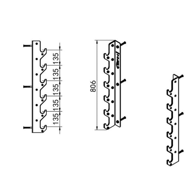 Настенный держатель для грифов HMS STR46