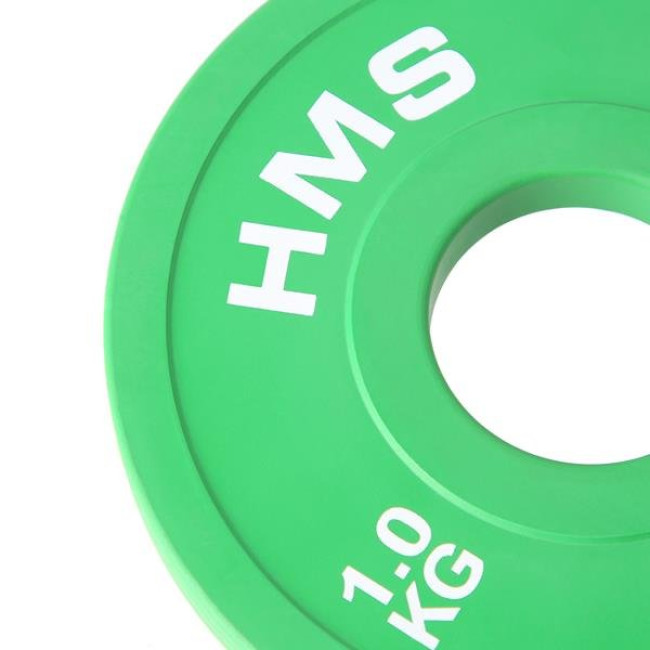 Диски олимпийские HMS CBRS10 2х1 кг, зеленые