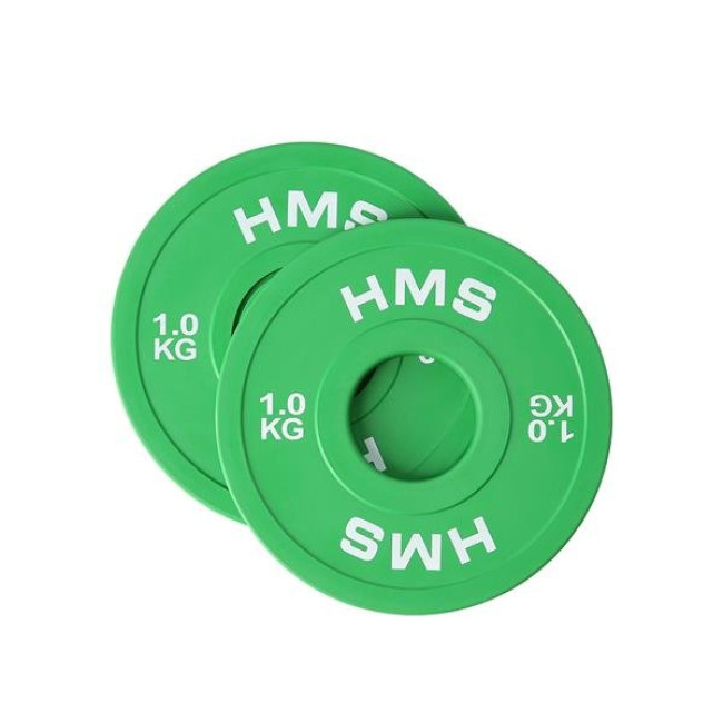 Диски олимпийские HMS CBRS10 2х1 кг, зеленые