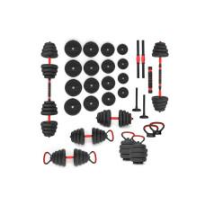 Гантелі розбірні HMS SGN130 PRO 6-в-1 зі штангою та гирями 30 кг