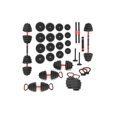 Гантелі розбірні HMS SGN130 PRO 6-в-1 зі штангою та гирями 30 кг