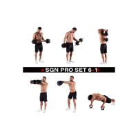 Гантели разборные HMS SGN130 PRO 6-в-1 со штангой и гирями 30 кг.