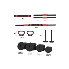 Гантели разборные HMS SGN130 PRO 6-в-1 со штангой и гирями 30 кг.