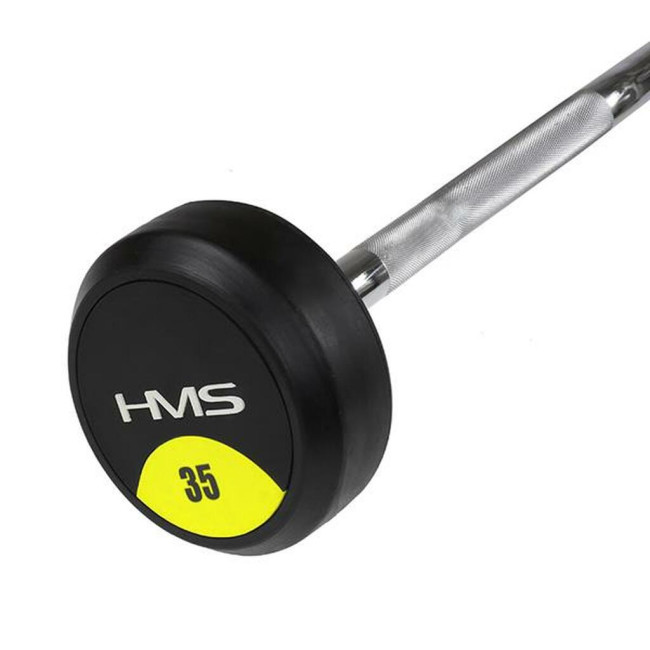 Штанга GSL35 HMS с прорезиненным грузом - 35 кг