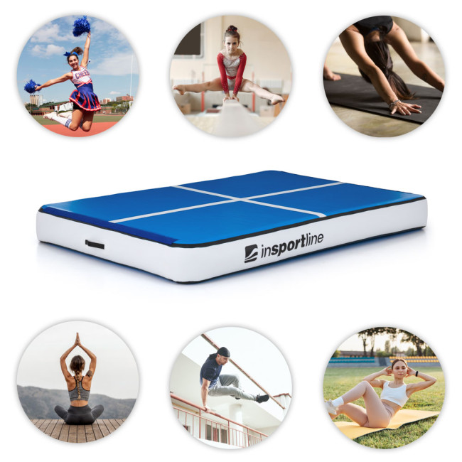 Надувной коврик inSPORTline Aircase 200x140 см, бело-синий