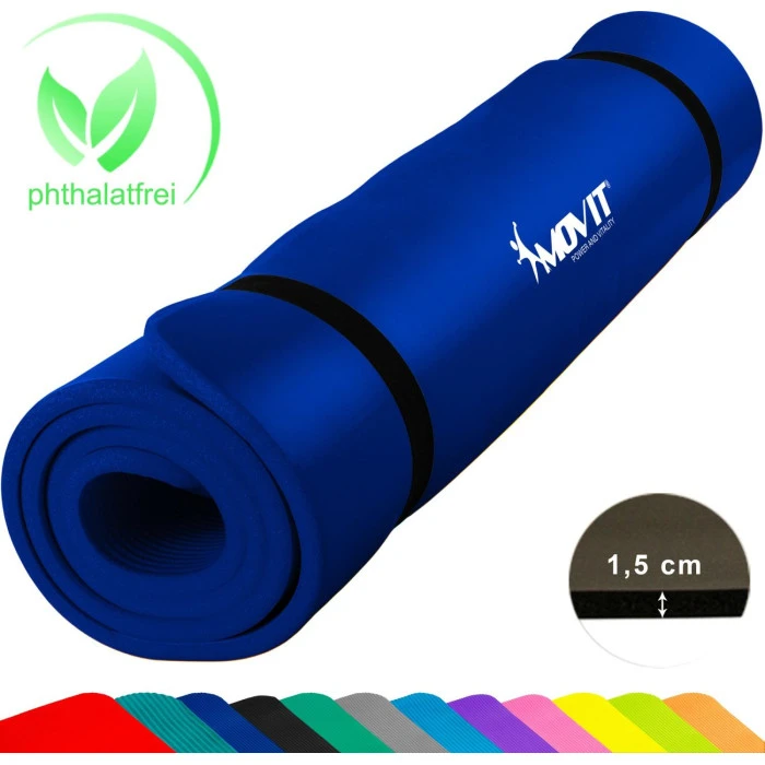 Тренувальний килимок Movit M09615 190 см x 100 см x 1,5 см темно-синій