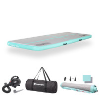 Килимок надувний Airtrack inSPORTline Airstunt 300x100 см, сіро-бірюзовий