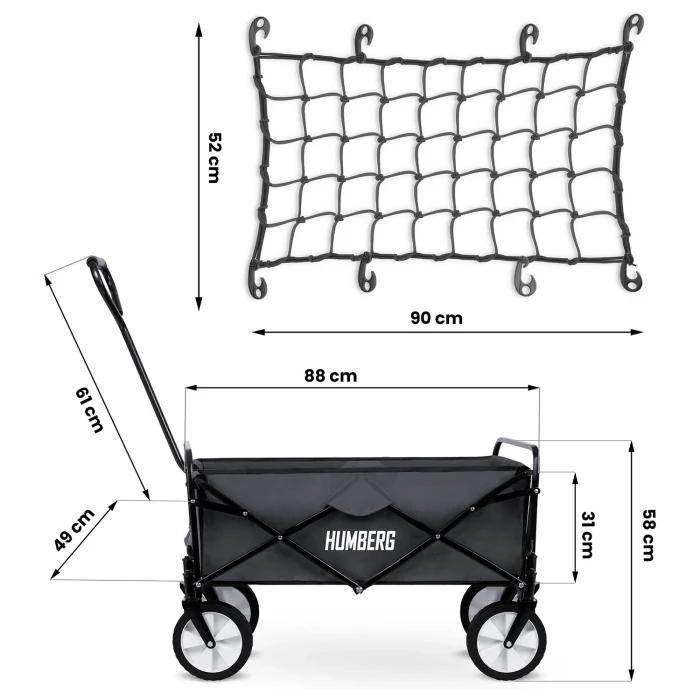 Тележка раскладная с сеткой Humberg HM-511 80 л, черная