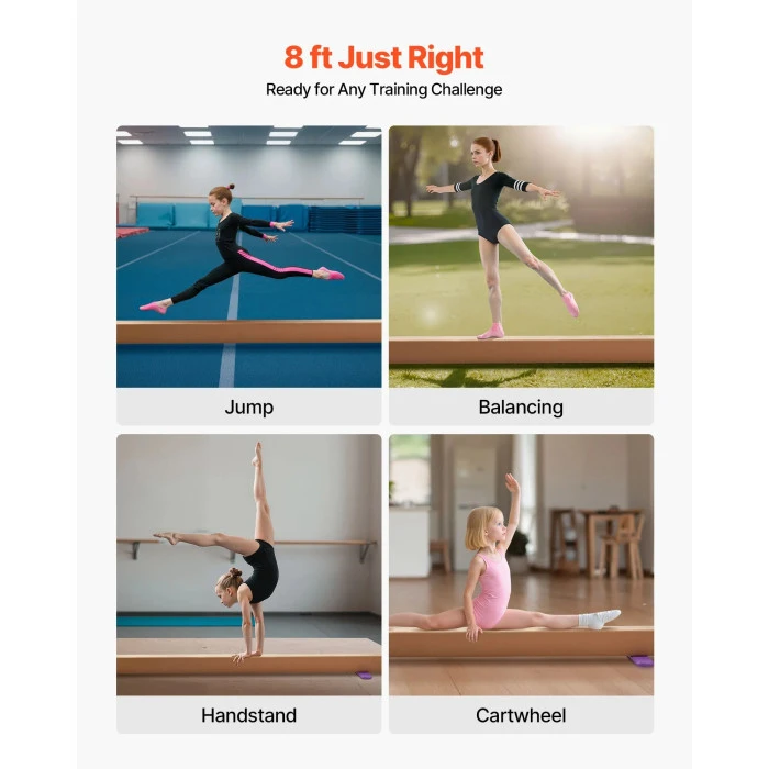 Детская гимнастическая балка VEVOR МД-89 2,4м, бежевый