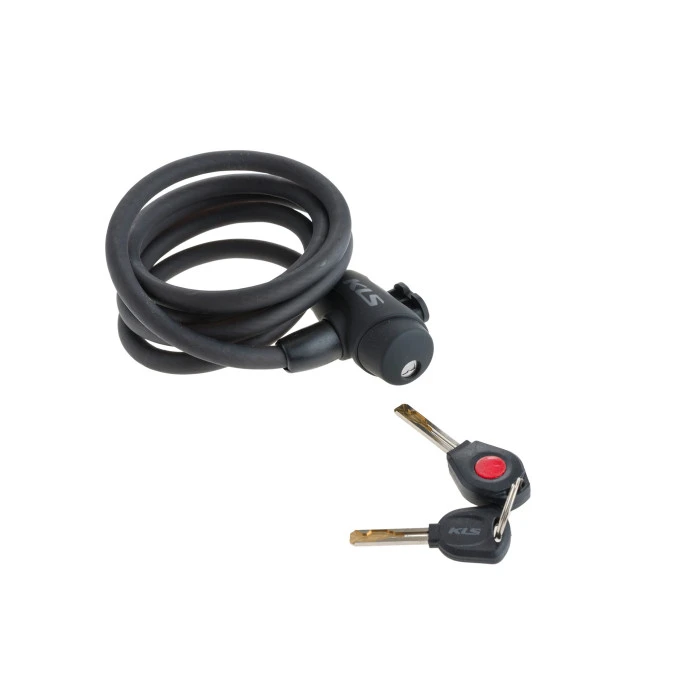 Велосипедний спіральний замок на ключ KELLYS Coil Cable Lock 150cm diod. 2017 чорний
