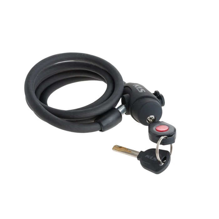 Велосипедний спіральний замок на ключ KELLYS Coil Cable Lock 150cm diod. 2017 чорний