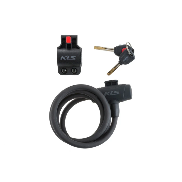 Велосипедний спіральний замок на ключ KELLYS Coil Cable Lock 150cm diod. 2017 чорний