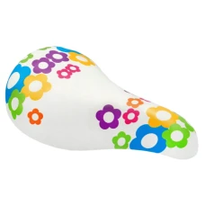 Седло детское 20/24 белое с цветами В-1610.