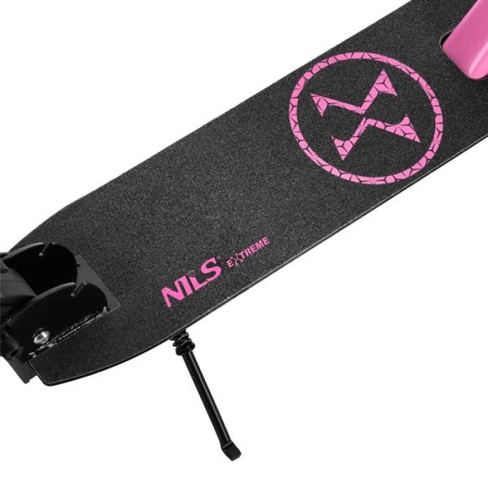 Самокат складной Nils Extreme HM1302, черно-розовый
