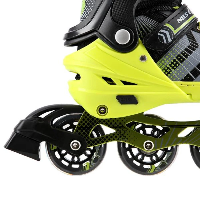 Роликовые коньки 4в1 NILS EXTREME NH18192 размер L 39-43, черно-желтые