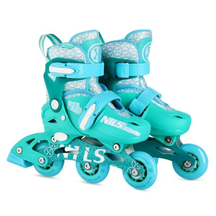Роликовые коньки NILS EXTREME NA13102 размер M 34-37, зеленые