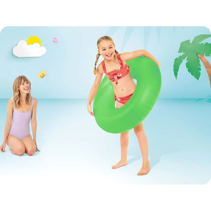 Коло надувне для плавання Intex 59262 Неон зелене, 91 см