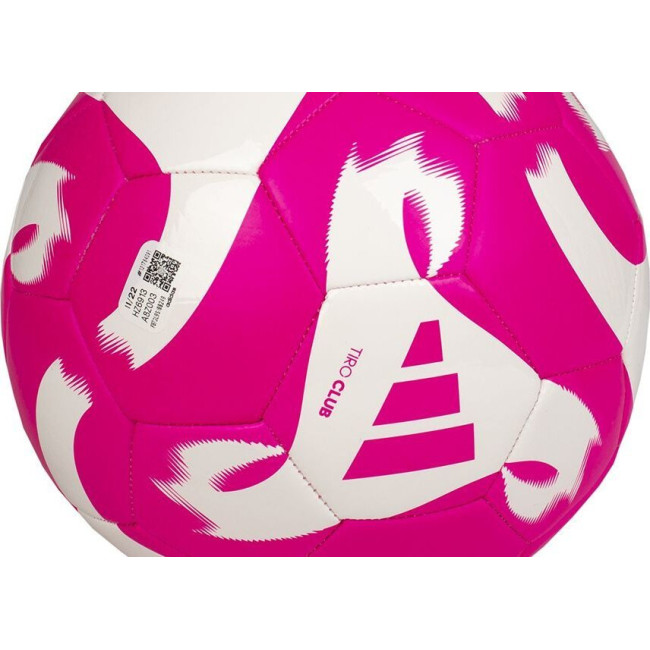 Мяч футбольный Adidas Tiro Club HZ6913 размер 3, бело-розовый