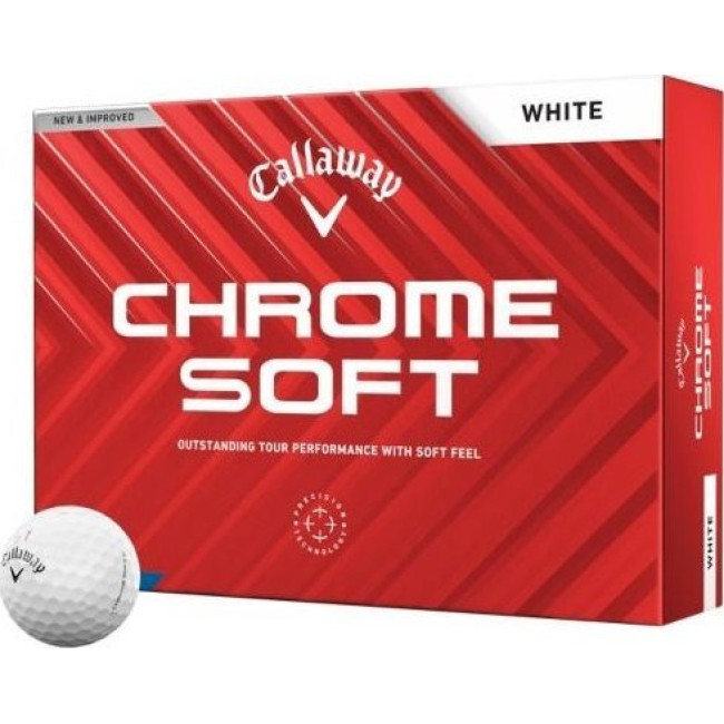 Мячи для гольфа Callaway Chrome Soft 2024 12 шт, белые