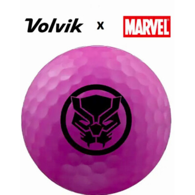 Мячи для гольфа Volvik Marvel Black Panther 4 шт., черно-фиолетовые.