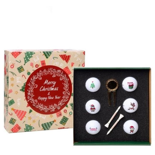 Мячи для гольфа Toma Merry Christmas 6 шт, белые