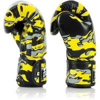 Рукавички боксерські шкіряні з бинтами Fairtex BGV-ONE X STBG 14 унцій, жовті