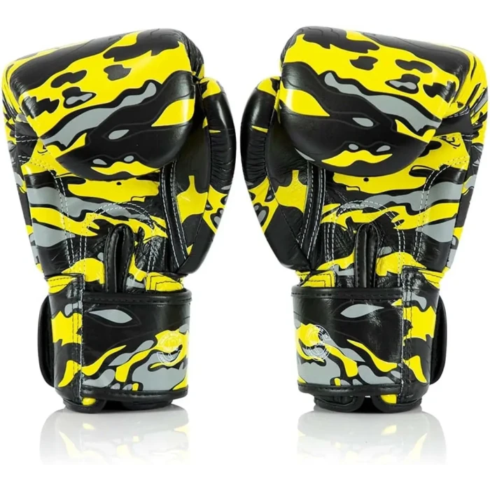 Рукавички боксерські шкіряні з бинтами Fairtex BGV-ONE X STBG 14 унцій, жовті