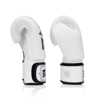Перчатки боксерские кожаные с бинтами Fairtex BGV1-ONE 14 унций, белые