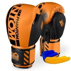 Перчатки боксерские с капой Phantom APEX Neon размер 10 унций, черно-оранжевые