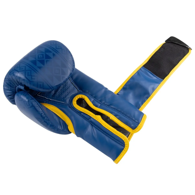 Перчатки боксерские PowerPlay 3021 Ukraine 10 унций, сине-желтые
