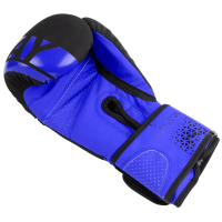 Рукавички боксерські PowerPlay 3086 Challenger Matt 10 унцій, чорно-сині