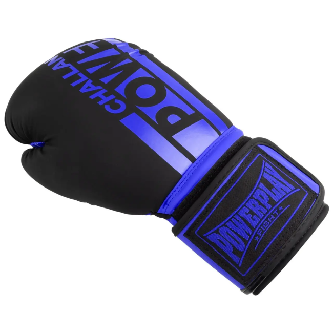 Рукавички боксерські PowerPlay 3086 Challenger Matt 10 унцій, чорно-сині