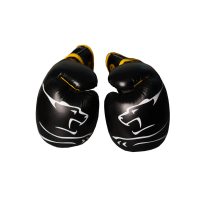 Перчатки боксерские PowerPlay 3018 Jaguar 14 унций, черно-желтые