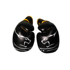Перчатки боксерские PowerPlay 3018 Jaguar 14 унций, черно-желтые