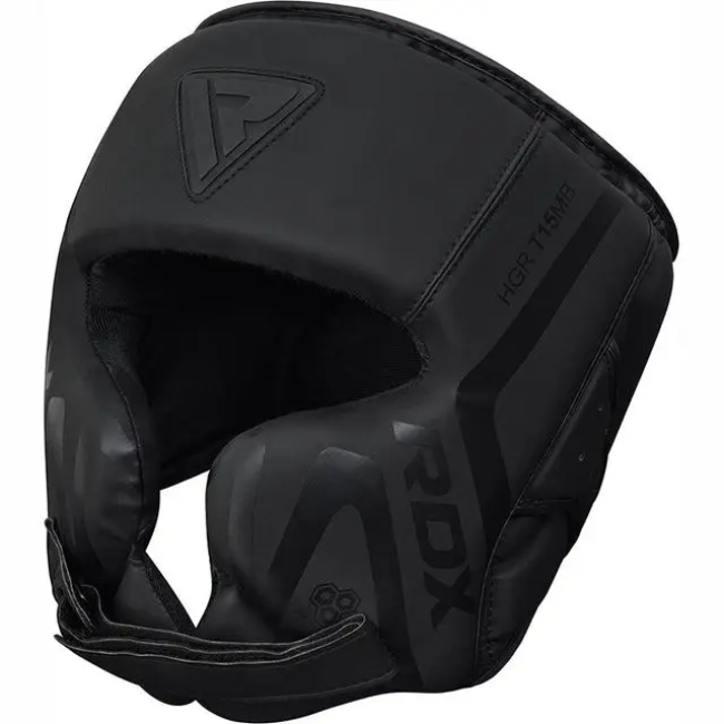 Шолом боксерський з капою RDX T15 Noir Cheek Protector розмір XL, чорний