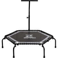 Батут для фитнеса Zipro Fitness с перилами 4,5 фута 130 см черный