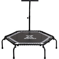 Батут для фитнеса Zipro Fitness с перилами 4,5 фута 130 см черный