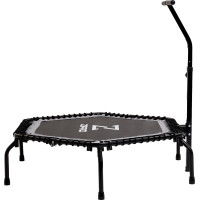 Батут для фитнеса Zipro Fitness с перилами 4,5 фута 130 см черный