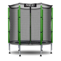 Батут Neo-Sport NS-04Z240F з зовнішньою сіткою 4,5 фути 140 см зелений