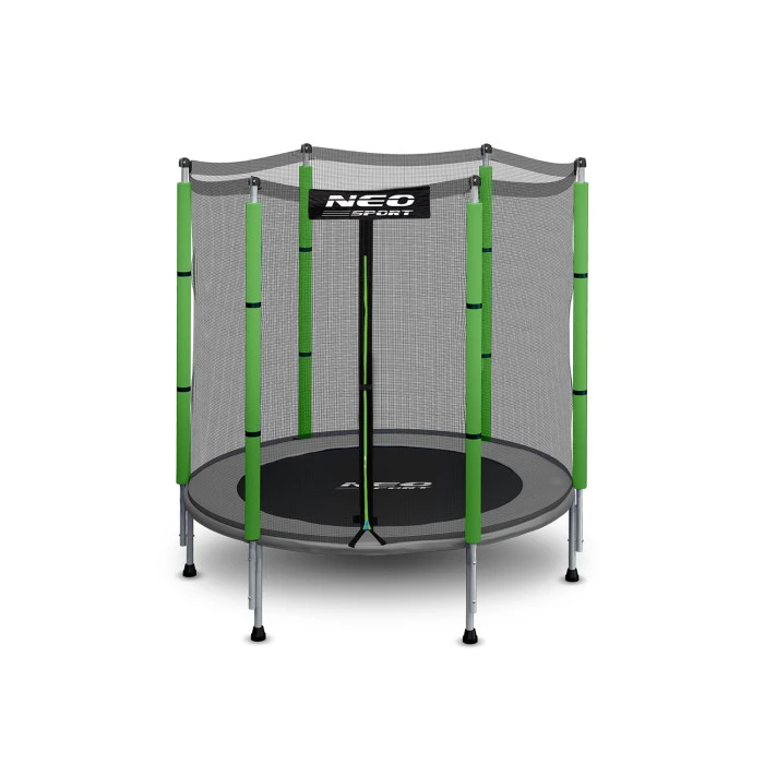 Батут Neo-Sport NS-04Z240F з зовнішньою сіткою 4,5 фути 140 см зелений