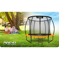 Батут Neo-Sport з внутрішньою сіткою 10 футів 312 см чорно-помаранчевий