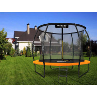 Батут Neo-Sport з внутрішньою сіткою 10 футів 312 см чорно-помаранчевий