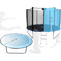 Батут THUNDER OUTSIDE PRO з зовнішньою сіткою 8 футів 244 см чорно-блакитний
