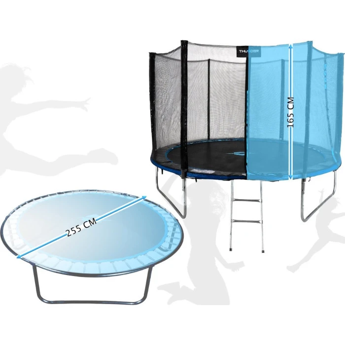 Батут THUNDER OUTSIDE PRO с наружной сеткой 8 футов 244 см черно-голубой
