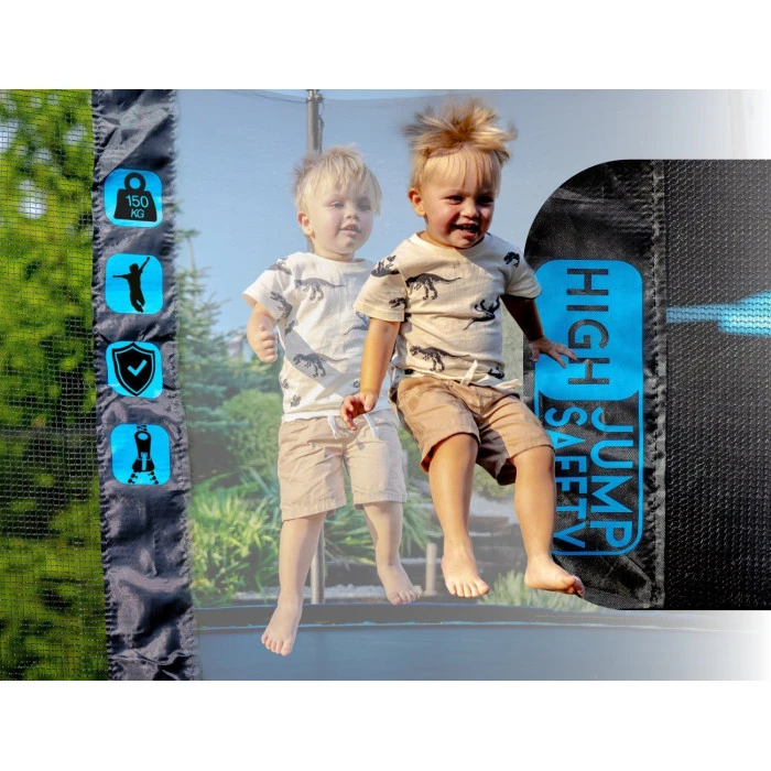 Батут THUNDER OUTSIDE PRO с наружной сеткой 8 футов 244 см черно-голубой