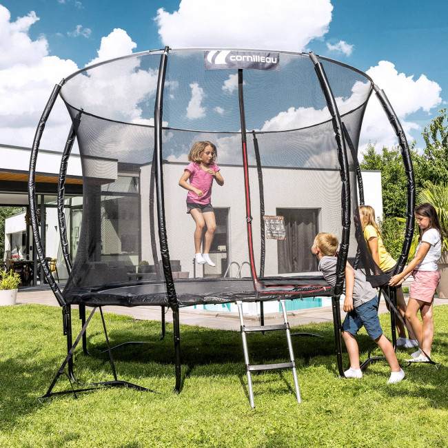 Батут CORNILLEAU SPRINGCARE 311083 с наружной сеткой 244 см черный