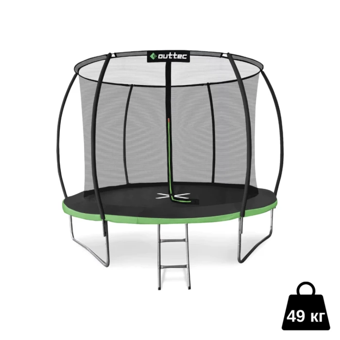 Батут OUTTEC Pumpkin с внутренней сеткой 10 футов 312 см черно-зеленый