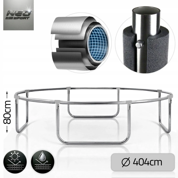 Батут Neo-Sport NS-13Z221 с наружной сеткой 13 футов 404 см, черно-синяя